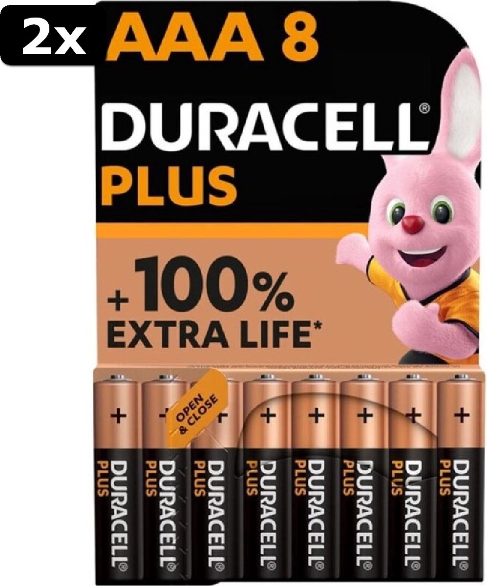 2 piles Duracell Alkaline Plus Piles AAA - 8 pièces